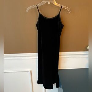 AMY TOO! Byer California Elegant Black Velvet Midi Dress Size 8 Whimsigoth Fairy